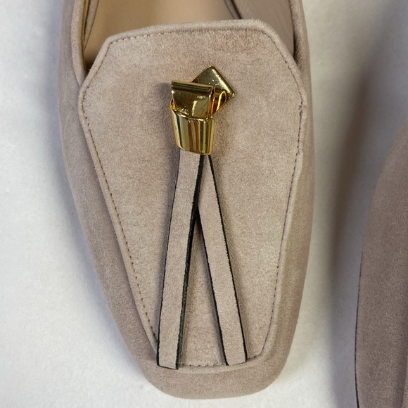 Stuart Weitzman Taupe Loafers with Gold Details - Picture 2 of 7